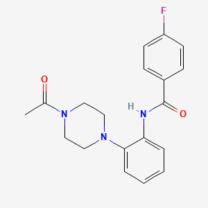 molecular formula C19H20FN3O2 B4406943 N-[2-(4-acetylpiperazin-1-yl)phenyl]-4-fluorobenzamide 