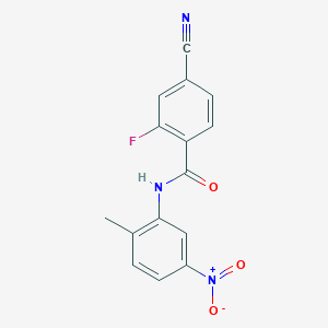 molecular formula C15H10FN3O3 B4406951 4-cyano-2-fluoro-N-(2-methyl-5-nitrophenyl)benzamide 