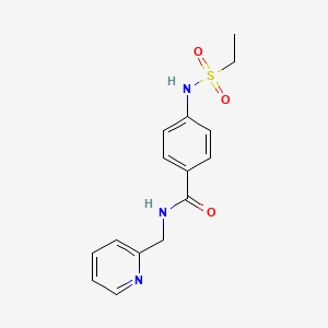 molecular formula C15H17N3O3S B4407006 4-[(ethylsulfonyl)amino]-N-(2-pyridinylmethyl)benzamide 