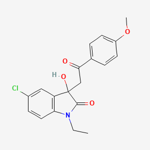 5-chloro-1-ethyl-3-hydroxy-3-[2-(4-methoxyphenyl)-2-oxoethyl]-1,3-dihydro-2H-indol-2-one