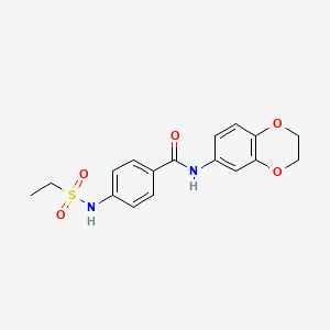 N-(2,3-dihydro-1,4-benzodioxin-6-yl)-4-[(ethylsulfonyl)amino]benzamide