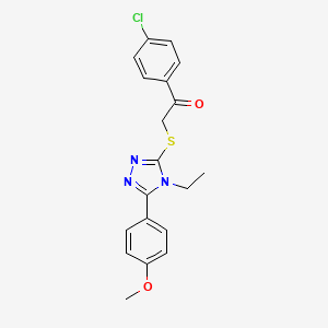 molecular formula C19H18ClN3O2S B4407027 1-(4-chlorophenyl)-2-{[4-ethyl-5-(4-methoxyphenyl)-4H-1,2,4-triazol-3-yl]thio}ethanone 