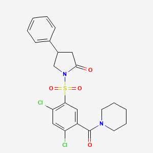 1-{[2,4-dichloro-5-(1-piperidinylcarbonyl)phenyl]sulfonyl}-4-phenyl-2-pyrrolidinone