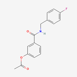 molecular formula C16H14FNO3 B4407076 3-{[(4-fluorobenzyl)amino]carbonyl}phenyl acetate 