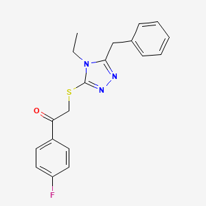 2-[(5-benzyl-4-ethyl-4H-1,2,4-triazol-3-yl)thio]-1-(4-fluorophenyl)ethanone