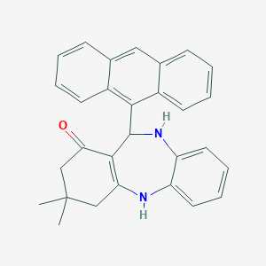 molecular formula C29H26N2O B440709 6-anthracen-9-yl-9,9-dimethyl-6,8,10,11-tetrahydro-5H-benzo[b][1,4]benzodiazepin-7-one CAS No. 352691-00-0