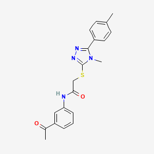 molecular formula C20H20N4O2S B4407094 N-(3-acetylphenyl)-2-{[4-methyl-5-(4-methylphenyl)-4H-1,2,4-triazol-3-yl]thio}acetamide 