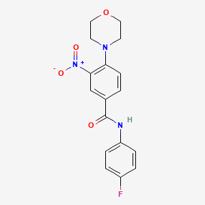 molecular formula C17H16FN3O4 B4407112 N-(4-fluorophenyl)-4-(morpholin-4-yl)-3-nitrobenzamide 