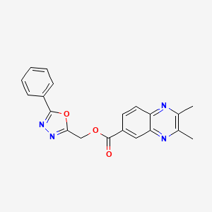 molecular formula C20H16N4O3 B4407154 (5-phenyl-1,3,4-oxadiazol-2-yl)methyl 2,3-dimethyl-6-quinoxalinecarboxylate 