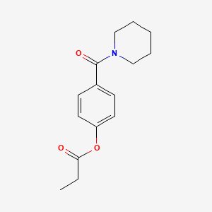 molecular formula C15H19NO3 B4407158 4-(1-piperidinylcarbonyl)phenyl propionate 