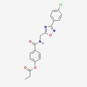 molecular formula C19H16ClN3O4 B4407182 4-[({[3-(4-chlorophenyl)-1,2,4-oxadiazol-5-yl]methyl}amino)carbonyl]phenyl propionate 