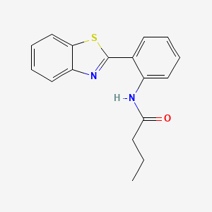 molecular formula C17H16N2OS B4407199 N-[2-(1,3-benzothiazol-2-yl)phenyl]butanamide 