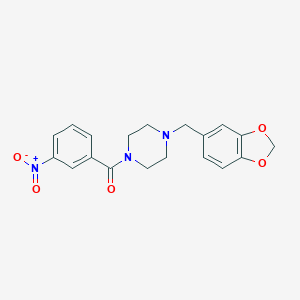 molecular formula C19H19N3O5 B440727 1-(1,3-苯并二氧杂环-5-基甲基)-4-(3-硝基苯甲酰)哌嗪 CAS No. 346726-88-3