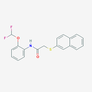 molecular formula C19H15F2NO2S B4407327 N-[2-(difluoromethoxy)phenyl]-2-(2-naphthylthio)acetamide 