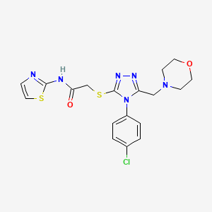 2-{[4-(4-chlorophenyl)-5-(4-morpholinylmethyl)-4H-1,2,4-triazol-3-yl]thio}-N-1,3-thiazol-2-ylacetamide