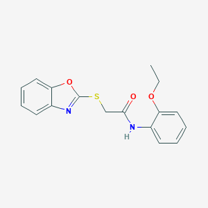 molecular formula C17H16N2O3S B440736 2-(1,3-benzoxazol-2-ylsulfanyl)-N-(2-ethoxyphenyl)acetamide CAS No. 337485-16-2