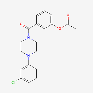 3-{[4-(3-chlorophenyl)-1-piperazinyl]carbonyl}phenyl acetate