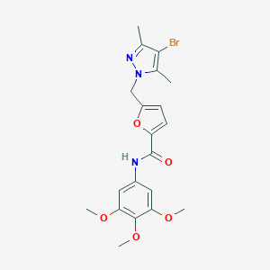 molecular formula C20H22BrN3O5 B440737 5-[(4-bromo-3,5-dimethyl-1H-pyrazol-1-yl)methyl]-N-(3,4,5-trimethoxyphenyl)-2-furamide CAS No. 313272-63-8