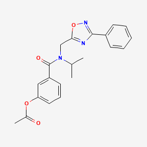 molecular formula C21H21N3O4 B4407403 3-({isopropyl[(3-phenyl-1,2,4-oxadiazol-5-yl)methyl]amino}carbonyl)phenyl acetate 