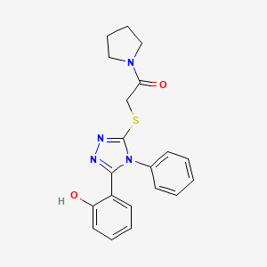 molecular formula C20H20N4O2S B4407427 2-(5-{[2-oxo-2-(1-pyrrolidinyl)ethyl]thio}-4-phenyl-4H-1,2,4-triazol-3-yl)phenol 