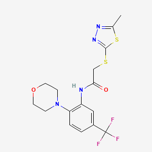 2-[(5-methyl-1,3,4-thiadiazol-2-yl)thio]-N-[2-(4-morpholinyl)-5-(trifluoromethyl)phenyl]acetamide