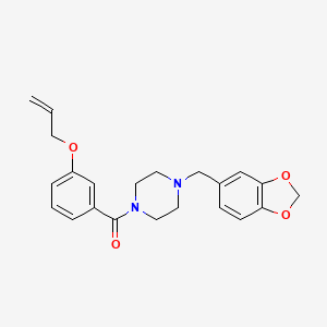 molecular formula C22H24N2O4 B4407458 [4-(1,3-Benzodioxol-5-ylmethyl)piperazin-1-yl]-(3-prop-2-enoxyphenyl)methanone 