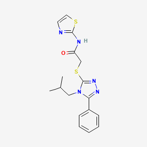 molecular formula C17H19N5OS2 B4407489 2-[(4-isobutyl-5-phenyl-4H-1,2,4-triazol-3-yl)thio]-N-1,3-thiazol-2-ylacetamide 