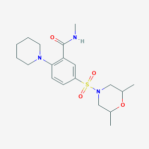 5-(2,6-dimethylmorpholin-4-yl)sulfonyl-N-methyl-2-piperidin-1-ylbenzamide