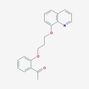 molecular formula C20H19NO3 B4407632 1-{2-[3-(8-quinolinyloxy)propoxy]phenyl}ethanone 