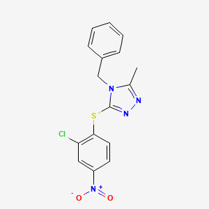 molecular formula C16H13ClN4O2S B4407736 4-benzyl-3-[(2-chloro-4-nitrophenyl)thio]-5-methyl-4H-1,2,4-triazole 