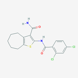 molecular formula C17H16Cl2N2O2S B440774 2-(2,4-二氯苯甲酰胺)-5,6,7,8-四氢-4H-环庚[b]噻吩-3-甲酰胺 CAS No. 352692-76-3