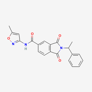 molecular formula C21H17N3O4 B4407747 N-(5-methyl-3-isoxazolyl)-1,3-dioxo-2-(1-phenylethyl)-5-isoindolinecarboxamide 