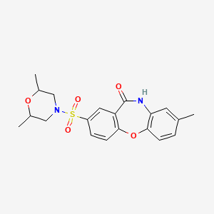 2-[(2,6-Dimethylmorpholino)sulfonyl]-8-methyldibenzo[B,F][1,4]oxazepin-11(10H)-one