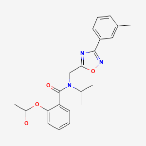 molecular formula C22H23N3O4 B4407828 2-[(isopropyl{[3-(3-methylphenyl)-1,2,4-oxadiazol-5-yl]methyl}amino)carbonyl]phenyl acetate 