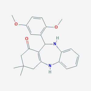 molecular formula C23H26N2O3 B440785 11-(2,5-dimethoxyphenyl)-3,3-dimethyl-2,3,4,5,10,11-hexahydro-1H-dibenzo[b,e][1,4]diazepin-1-one CAS No. 312621-63-9