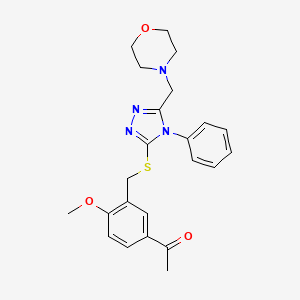 1-[4-methoxy-3-({[5-(4-morpholinylmethyl)-4-phenyl-4H-1,2,4-triazol-3-yl]thio}methyl)phenyl]ethanone