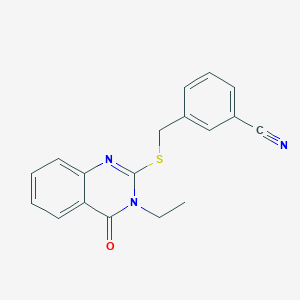 3-{[(3-ethyl-4-oxo-3,4-dihydro-2-quinazolinyl)thio]methyl}benzonitrile