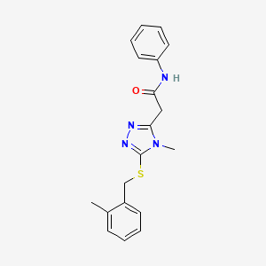 2-{4-methyl-5-[(2-methylbenzyl)sulfanyl]-4H-1,2,4-triazol-3-yl}-N-phenylacetamide