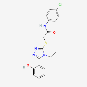 molecular formula C18H17ClN4O2S B4407959 N-(4-chlorophenyl)-2-{[4-ethyl-5-(2-hydroxyphenyl)-4H-1,2,4-triazol-3-yl]thio}acetamide 