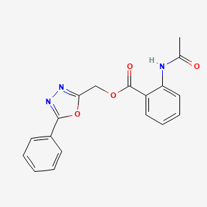 (5-phenyl-1,3,4-oxadiazol-2-yl)methyl 2-(acetylamino)benzoate