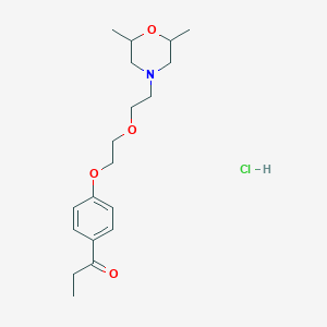 molecular formula C19H30ClNO4 B4407978 1-[4-[2-[2-(2,6-Dimethylmorpholin-4-yl)ethoxy]ethoxy]phenyl]propan-1-one;hydrochloride 