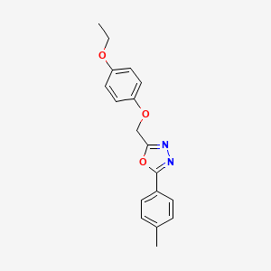 molecular formula C18H18N2O3 B4407980 2-[(4-ethoxyphenoxy)methyl]-5-(4-methylphenyl)-1,3,4-oxadiazole 