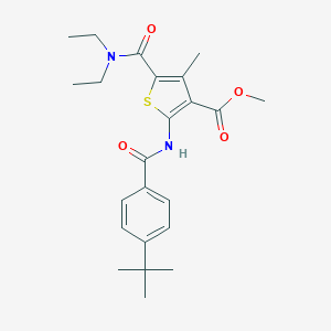 molecular formula C23H30N2O4S B440799 Methyl 2-{[(4-tert-butylphenyl)carbonyl]amino}-5-(diethylcarbamoyl)-4-methylthiophene-3-carboxylate CAS No. 424809-80-3