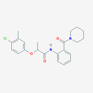 molecular formula C22H25ClN2O3 B4408025 2-(4-chloro-3-methylphenoxy)-N-[2-(1-piperidinylcarbonyl)phenyl]propanamide 