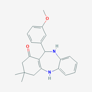 molecular formula C22H24N2O2 B440807 11-(3-methoxyphenyl)-3,3-dimethyl-2,3,4,5,10,11-hexahydro-1H-dibenzo[b,e][1,4]diazepin-1-one CAS No. 361474-45-5