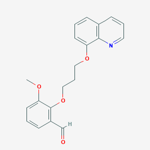 molecular formula C20H19NO4 B4408123 3-methoxy-2-[3-(8-quinolinyloxy)propoxy]benzaldehyde 