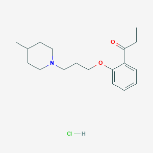 molecular formula C18H28ClNO2 B4408136 1-{2-[3-(4-methyl-1-piperidinyl)propoxy]phenyl}-1-propanone hydrochloride 