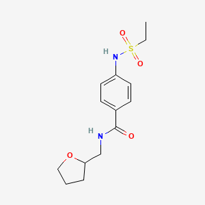 molecular formula C14H20N2O4S B4408145 4-[(ethylsulfonyl)amino]-N-(tetrahydro-2-furanylmethyl)benzamide 