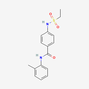 molecular formula C16H18N2O3S B4408166 4-[(ethylsulfonyl)amino]-N-(2-methylphenyl)benzamide 