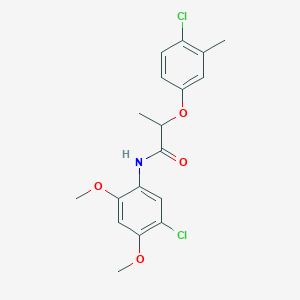 molecular formula C18H19Cl2NO4 B4408178 N-(5-chloro-2,4-dimethoxyphenyl)-2-(4-chloro-3-methylphenoxy)propanamide 